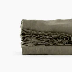 Draps De Lit|Carré Blanc Drap de lit lin lavé Songe bocage