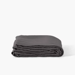 Draps De Lit|Carré Blanc Drap de lit lin lavé Songe charbon