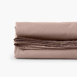 Draps De Lit|Carré Blanc Drap de lit percale de coton Neo taupe