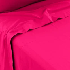 Draps De Lit|Carré Blanc Drap de lit percale de coton Neo magenta