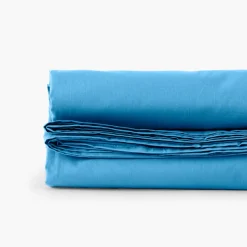 Draps De Lit|Carré Blanc Drap de lit percale de coton Neo azur