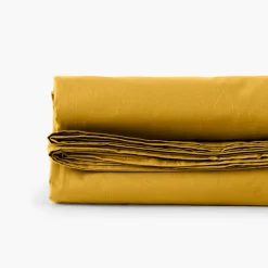 Draps De Lit|Carré Blanc Drap de lit percale de coton Neo curry