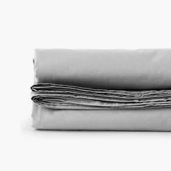 Draps De Lit|Carré Blanc Drap de lit percale de coton Neo gris
