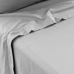 Draps De Lit|Carré Blanc Drap de lit percale de coton Neo gris