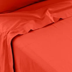 Draps De Lit|Carré Blanc Drap de lit percale de coton Neo safran