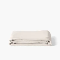 Draps De Lit|Carré Blanc Drap de lit pur coton lavé biologique Souffle vanille