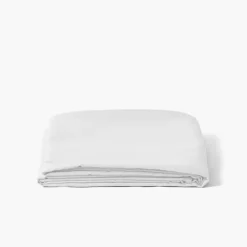 Draps De Lit|Carré Blanc Drap de lit satin de coton lavé bio Quartz blanc