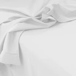 Draps De Lit|Carré Blanc Drap de lit satin de coton lavé bio Quartz blanc