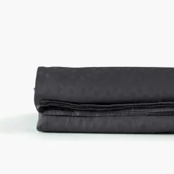 Draps De Lit|Carré Blanc Drap de lit satin de coton jacquard pois et rayures Prestige noir
