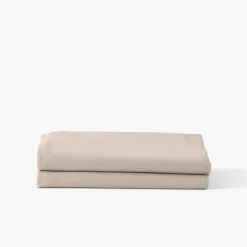 Draps De Lit|Carré Blanc Drap de lit satin de coton lavé bio Quartz dune