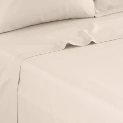Draps De Lit|Carré Blanc Drap de lit satin de coton lavé bio Quartz dune