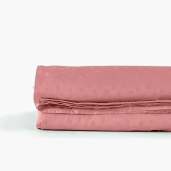 Draps De Lit|Carré Blanc Drap de lit satin de coton jacquard pois et rayures Prestige santal