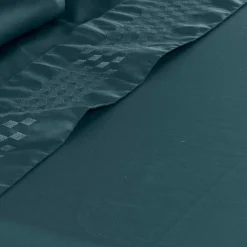 Draps De Lit|Carré Blanc Drap de lit satin de coton Cubes II vert cèdre