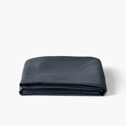 Draps De Lit|Carré Blanc Drap de lit satin de coton jacquard pois et rayures Prestige bleu nuit