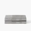 Draps De Lit|Carré Blanc Drap de lit satin de coton Titane