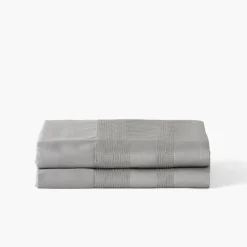 Draps De Lit|Carré Blanc Drap de lit satin de coton Titane