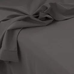 Draps De Lit|Carré Blanc Drap de lit satin de coton lavé bio Quartz galet