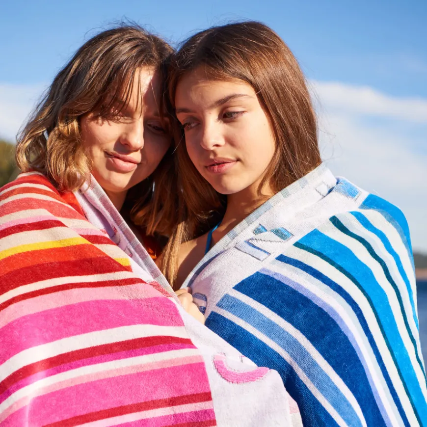 La Plage|Carré Blanc Drap de plage coton Colorfun