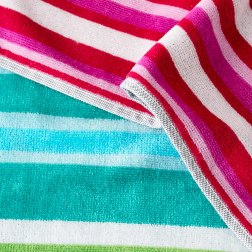 La Plage|Carré Blanc Drap de plage coton Colorfun