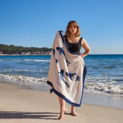 La Plage|Carré Blanc Drap de plage coton Hypnotic
