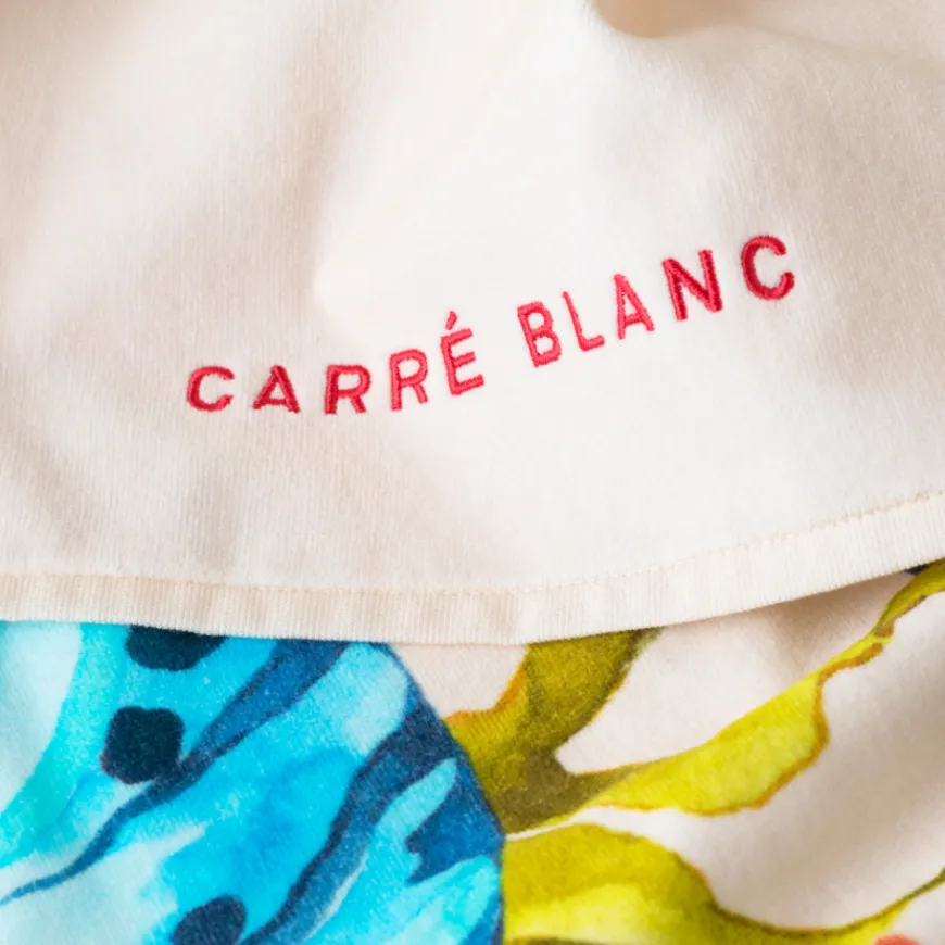 La Plage|Carré Blanc Drap de plage coton Récif