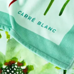 La Plage|Carré Blanc Drap de plage velours de coton Maupiki