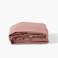 Draps Housse|Carré Blanc Drap housse coton lavé Songe rose cendré