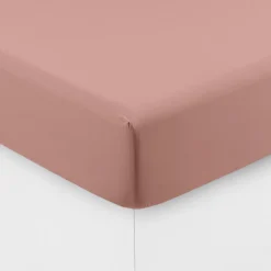 Draps Housse|Carré Blanc Drap housse coton lavé Songe rose cendré