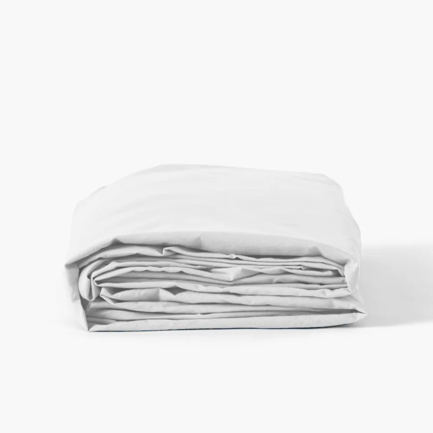 Draps Housse|Carré Blanc Drap housse coton lavé Songe blanc