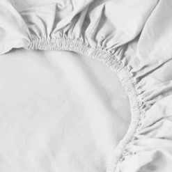 Draps Housse|Carré Blanc Drap housse coton lavé Songe blanc