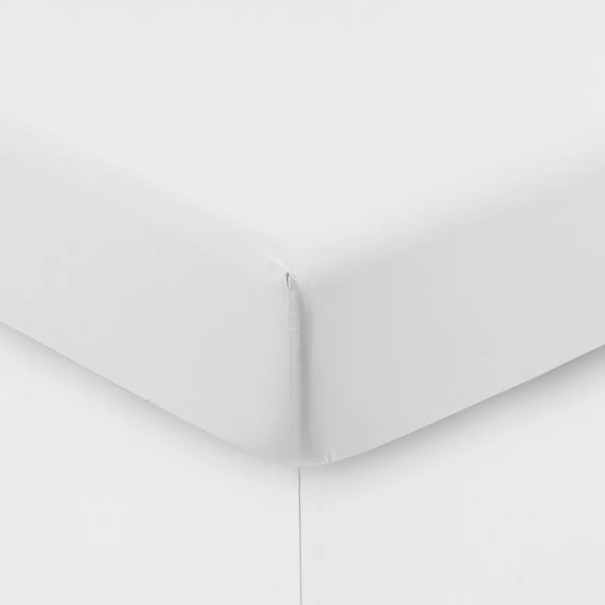 Draps Housse|Carré Blanc Drap housse coton lavé Songe blanc