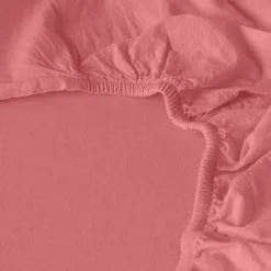 Draps Housse|Carré Blanc Drap housse en pur coton lavé biologique Souffle pétale