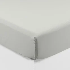 Draps Housse|Draps Housse|Carré Blanc Drap housse en pur coton lavé biologique Souffle nuage