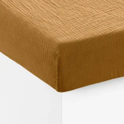 Draps Housse|Carré Blanc Drap housse gaze de coton Infini écorce et absynthe