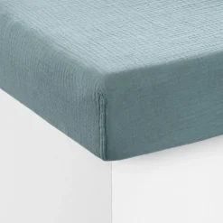 Coffrets Cadeaux|Coffrets Cadeaux|Carré Blanc Drap housse gaze de coton Infini kaki et céladon