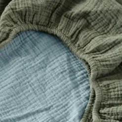 Coffrets Cadeaux|Coffrets Cadeaux|Carré Blanc Drap housse gaze de coton Infini kaki et céladon