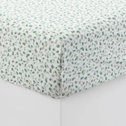 Draps Housse|Carré Blanc Drap housse percale de coton Neo thym végétal