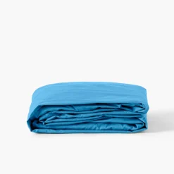 Draps Housse|Carré Blanc Drap housse percale de coton Neo azur