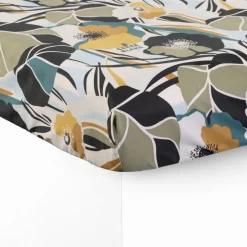 Draps Housse|Carré Blanc Drap housse percale de coton Neo ficelle floral