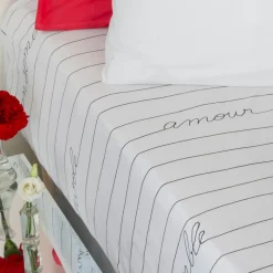 Draps Housse|Carré Blanc Drap housse percale de coton Monamour