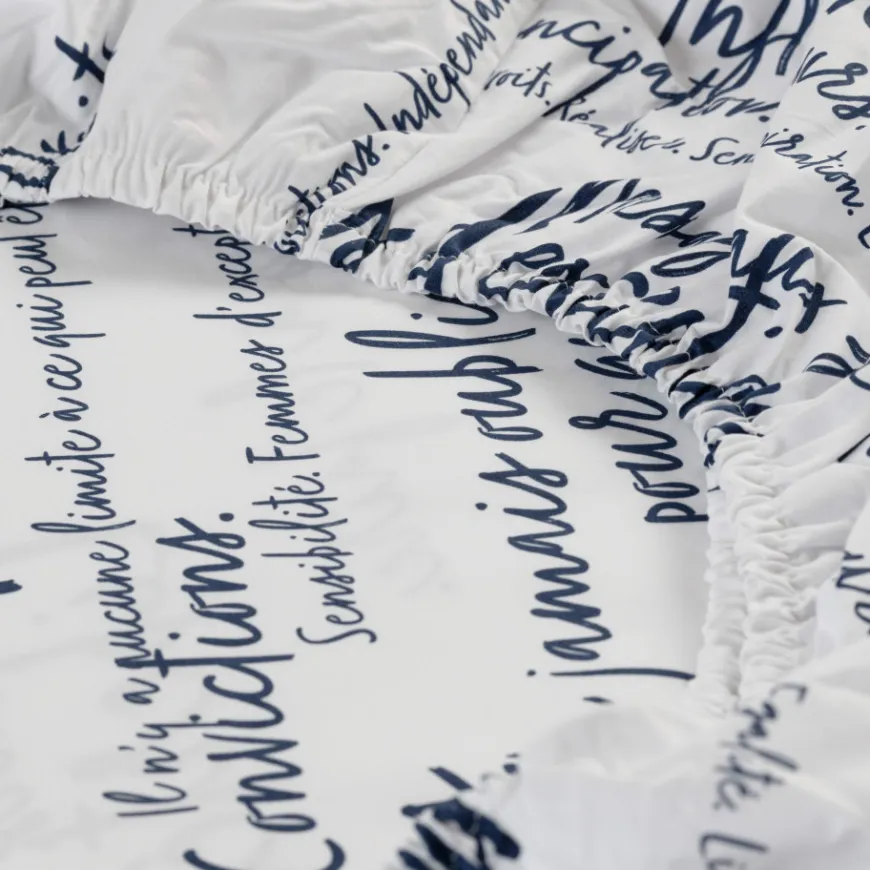 Draps Housse|Carré Blanc Drap housse percale de coton Simones