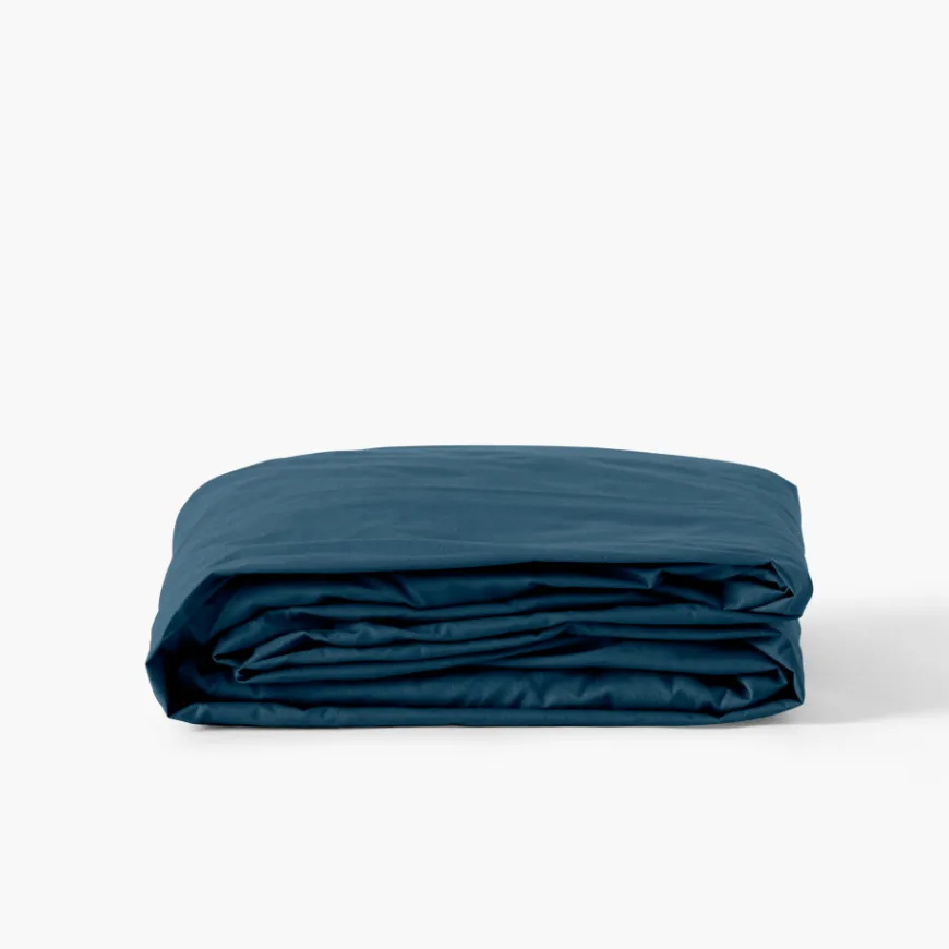 Draps Housse|Carré Blanc Drap housse percale de coton Neo bleu prusse