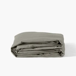 Draps Housse|Carré Blanc Drap housse satin de coton lavé biologique Quartz jade