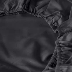 Draps Housse|Carré Blanc Drap housse satin de coton uni Prestige noir