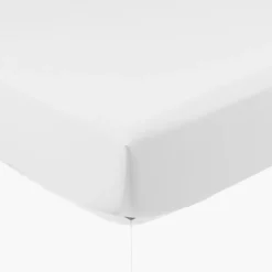 Draps Housse|Carré Blanc Drap housse satin de coton lavé bio Quartz blanc