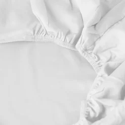 Draps Housse|Carré Blanc Drap housse satin de coton lavé bio Quartz blanc