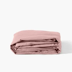 Draps Housse|Carré Blanc Drap housse satin de coton lavé bio Quartz blush