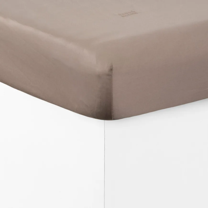 Draps Housse|Carré Blanc Drap housse satin de coton Aura
