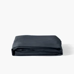 Draps Housse|Carré Blanc Drap housse satin de coton uni Prestige bleu nuit