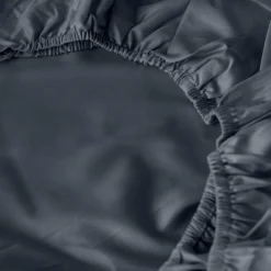 Draps Housse|Carré Blanc Drap housse satin de coton uni Prestige bleu nuit